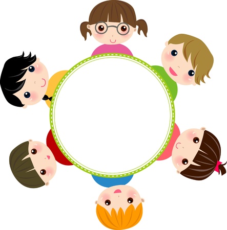 kids and frame のイラスト素材