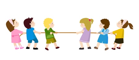 Kids Playing - Tug of War のイラスト素材