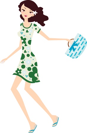 girl with bag のイラスト素材