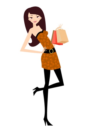 girl with bag のイラスト素材