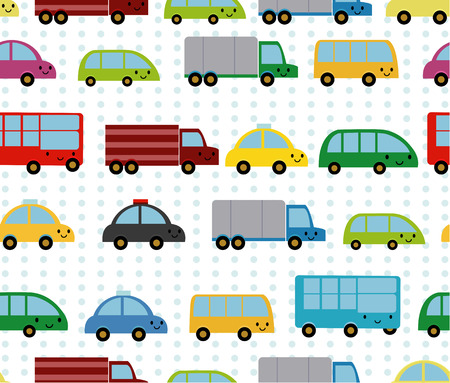 Cartoon cars seamless patternのイラスト素材