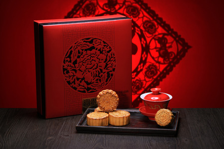 Mid-Autumn Festival moon cakeのeditorial素材