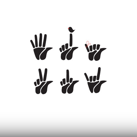 Set of icons with hands indicating various gesturesのイラスト素材