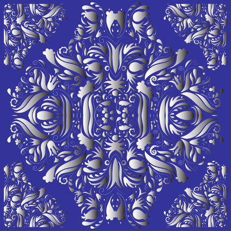 Beautiful baroque pattern with an intricate central pieceのイラスト素材