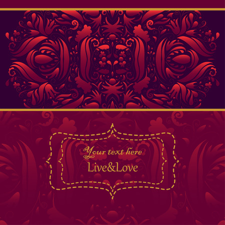 Elegant invitation or menu template with hand-drawn floral elementsのイラスト素材