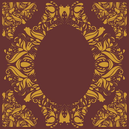 Beautiful portrait frame with hand-drawn floral elementsのイラスト素材