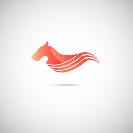 Elegant corporate emblem of a red hound with three tailsのイラスト素材