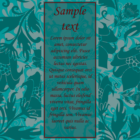 Retro template with flower elements and sample text areaのイラスト素材