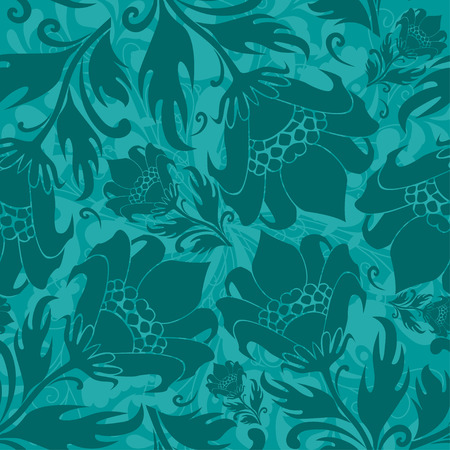 Delicate seamless pattern with floral motivesのイラスト素材