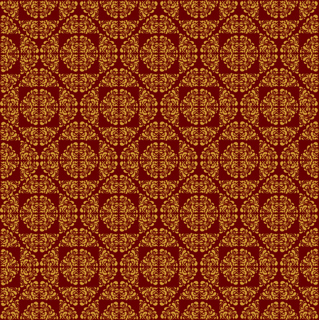 Luxurious golden seamless pattern with intricate hand-drawn elementsのイラスト素材
