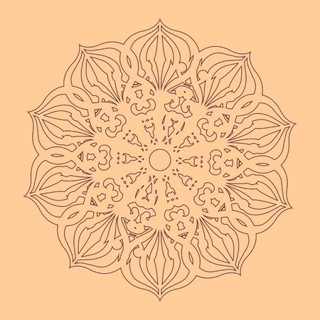 Beautiful outlined oriental ornamentのイラスト素材
