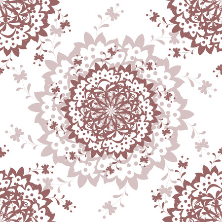 Delicate spring seamless pattern with circular floral elementsのイラスト素材
