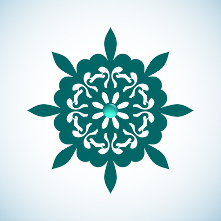 Snowflake-like element with glassy dot in the centreのイラスト素材