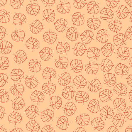 Seamless retro pattern with autumn leavesのイラスト素材