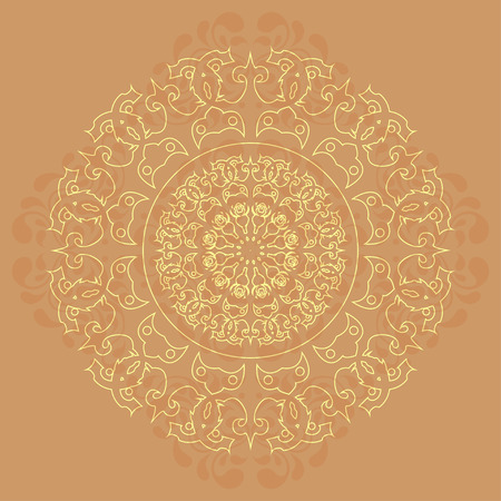 Intricate oriental mandala against abstract backgroundのイラスト素材