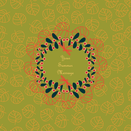 Cute and naïve summer background with floral frameのイラスト素材