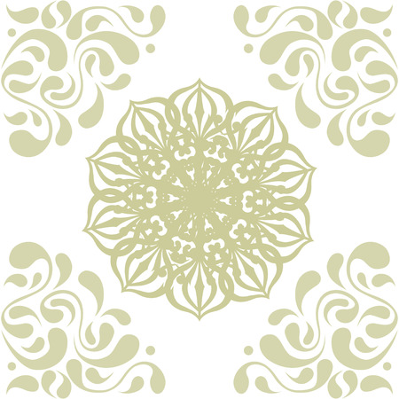Luxurious oriental seamless pattern with delicate pastel elementsのイラスト素材