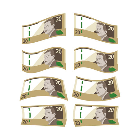 Hand giving 20 Peruvian soles billのイラスト素材