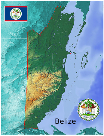 Belize map flag coatの写真素材