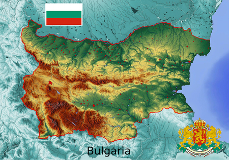 Bulgaria map flag coatの写真素材