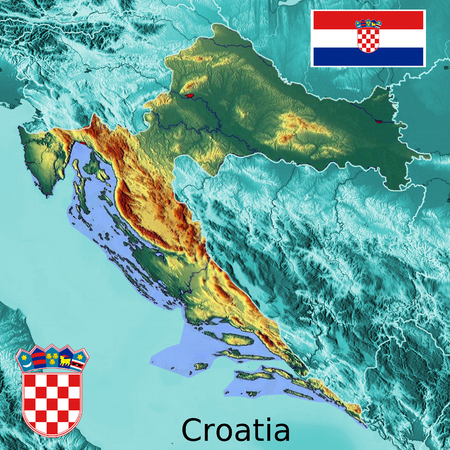 Croatia map flag coatの写真素材