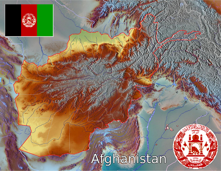 Afghanistan map flag coatの写真素材