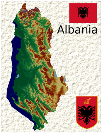 Albania map flag coatの写真素材