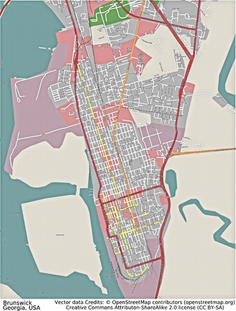 Brunswick Georgia aerial viewのeditorial素材