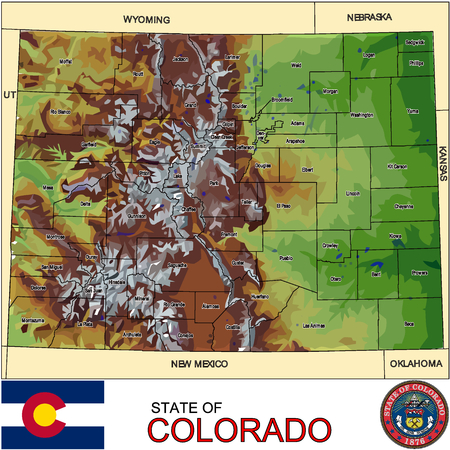 Colorado Counties mapのイラスト素材