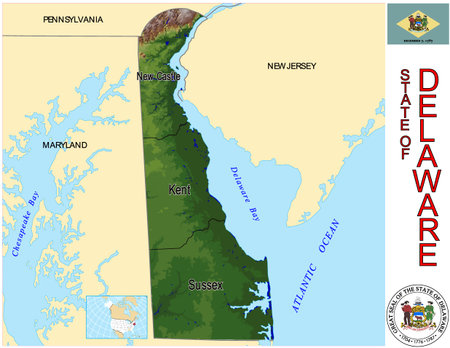 Delaware Counties mapのイラスト素材