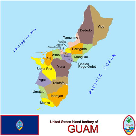 Guam Counties mapのイラスト素材
