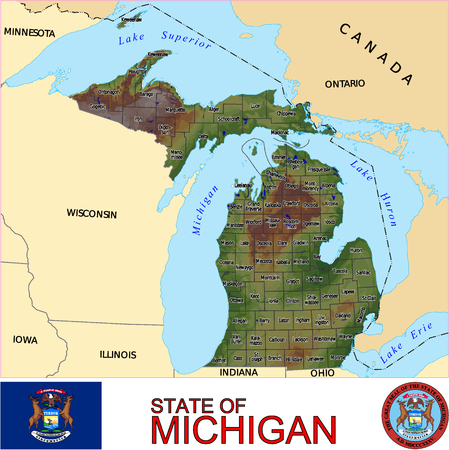 Michigan Country mapのイラスト素材