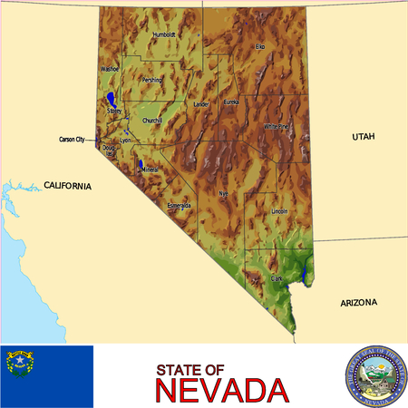 Nevada Country mapのイラスト素材