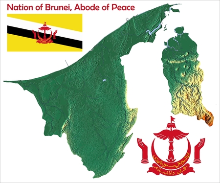 Brunei map glag coatの写真素材
