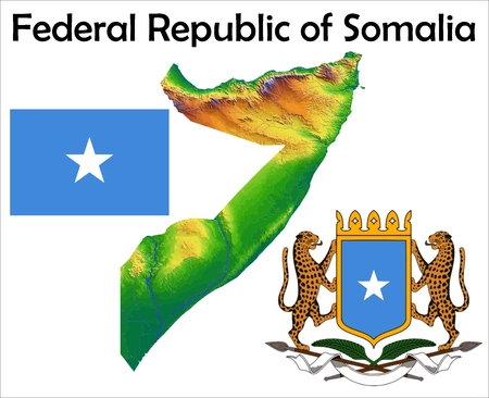 Somalia map flag coatのイラスト素材