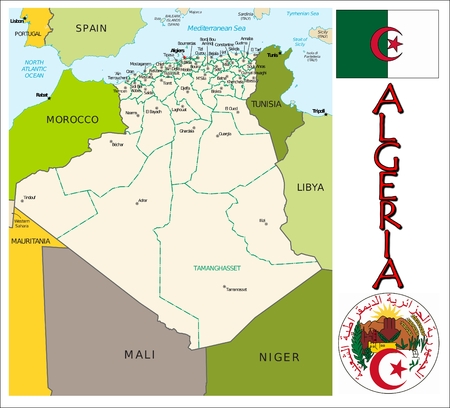 Algeria administrative divisionsのイラスト素材