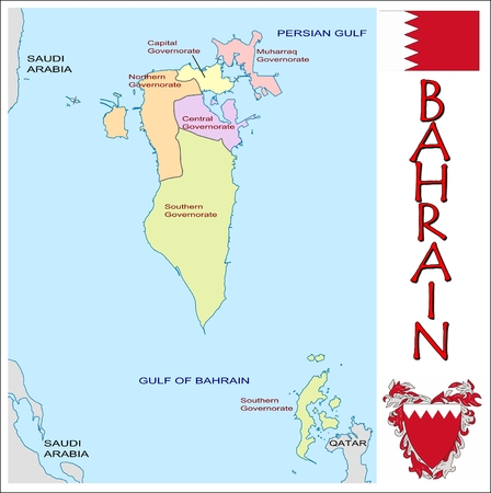 Bahrain administrative divisionsのイラスト素材
