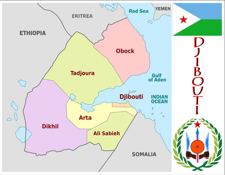 Djibouti administrative divisionsのイラスト素材