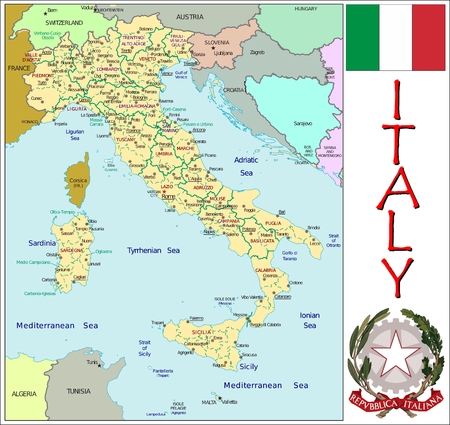 Italy administrative divisionsのイラスト素材