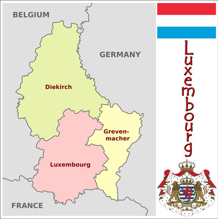 Luxembourg administrative divisionsのイラスト素材