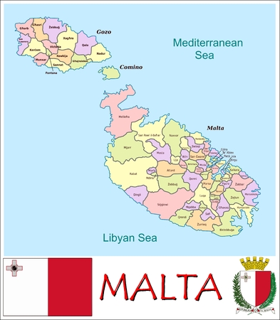 Malta administrative divisionsのイラスト素材