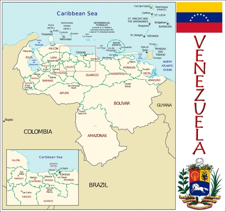 Venezuela administrative divisionsのイラスト素材