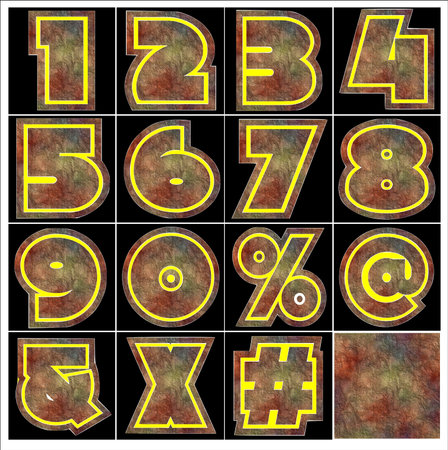 ABC Alphabet numbers lettering design set