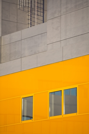 Modern office buildings. Colorful buildings in a industrial place. Orange windows.の写真素材