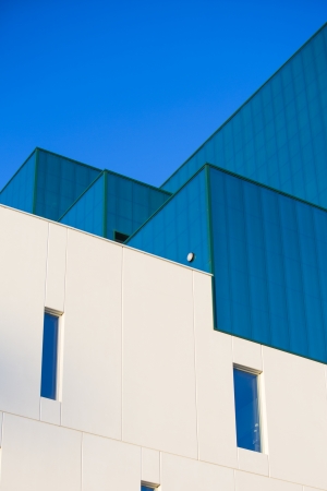 Modern office buildings  Colorful buildings in a industrial place  Vertical format のeditorial素材