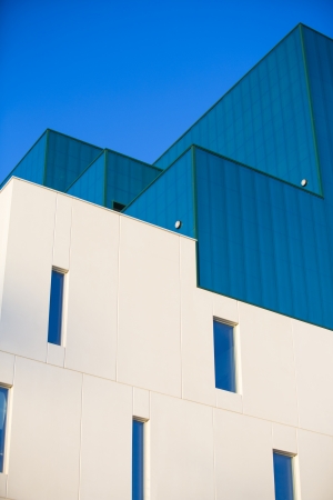 Modern office buildings  Colorful buildings in a industrial place  Vertical format のeditorial素材