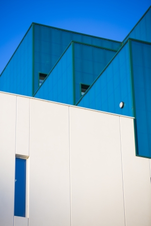 Modern office buildings  Colorful buildings in a industrial place  Vertical format のeditorial素材