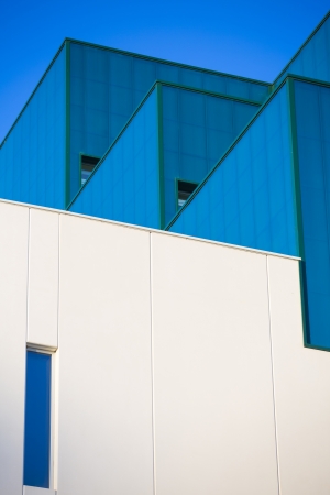 Modern office buildings  Colorful buildings in a industrial place  Vertical format のeditorial素材