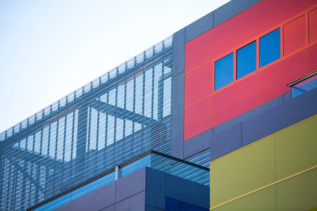 Modern office buildings  Colorful buildings in a industrial place の写真素材