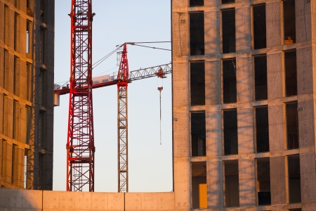 Construction site with cranes.の写真素材